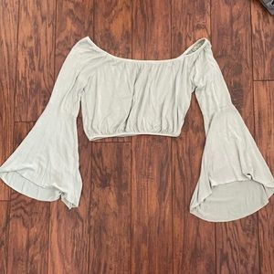 Green off the shoulder top